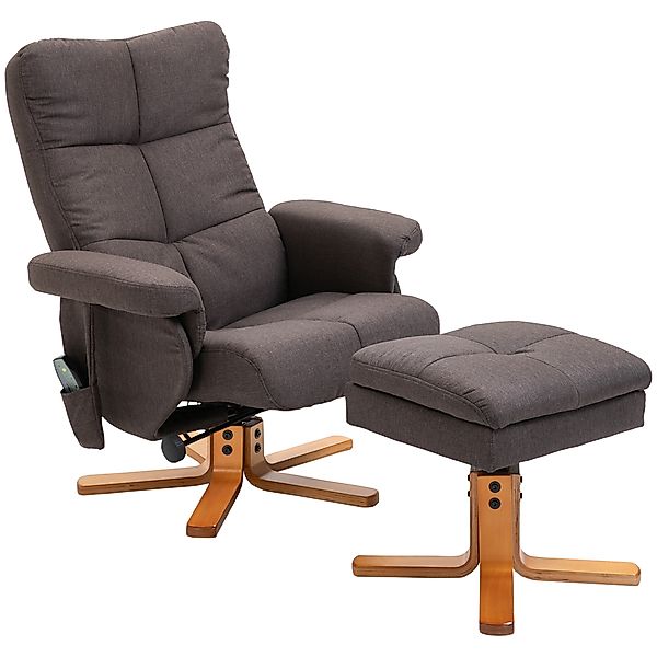 HOMCOM Relaxsessel mit Fußhocker, Fernsehsessel mit Massagefunktion, 145° N günstig online kaufen