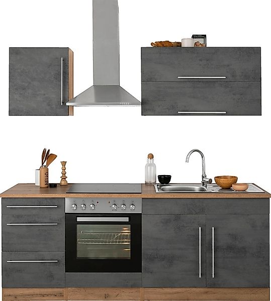 KOCHSTATION Küchenzeile »KS-Samos« Breite 210 cm, wahlweise mit E-Geräten, günstig online kaufen