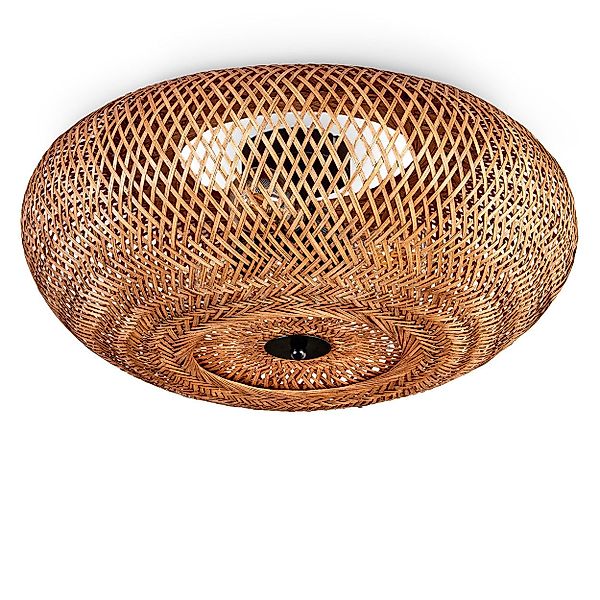 hofstein Deckenleuchte moderne Deckenlampe aus Metall/Bambus/Holz günstig online kaufen