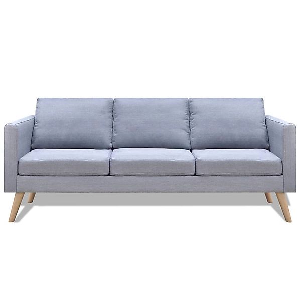 vidaXL Sofa 3-Sitzer Stoff Hellgrau günstig online kaufen