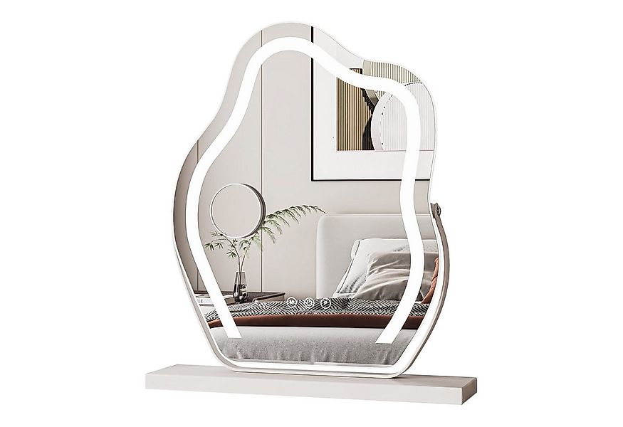 Dripex Schminkspiegel Dekorative Unregelmäßiger Spiegel mit 3 Farblichtmodi günstig online kaufen