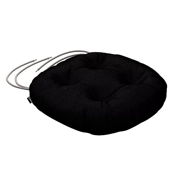 Stuhlkissen Adam mit Bindeschnur, schwarz, ⌀37 x 8 cm, Etna (705-00) günstig online kaufen