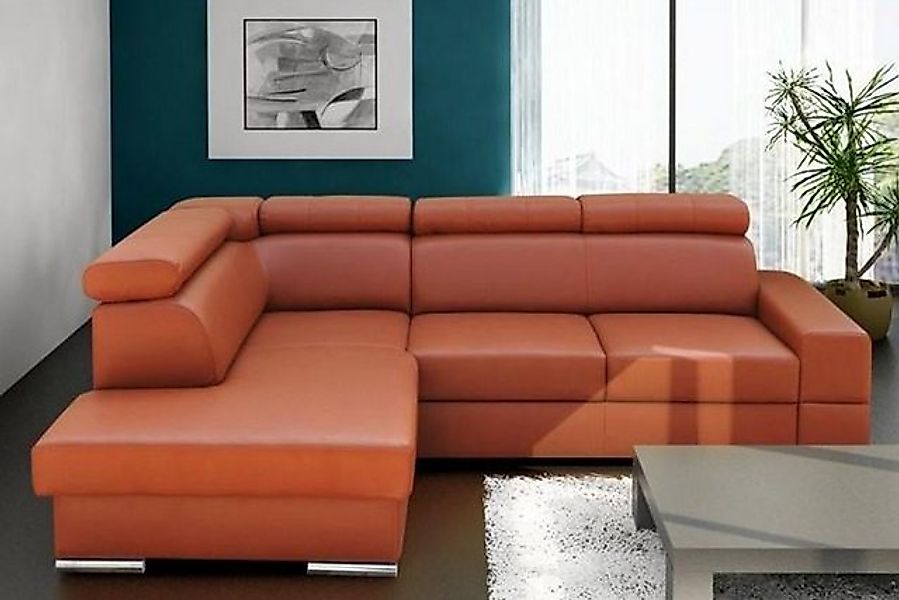 JVmoebel Ecksofa Hochwertiges Wohnzimmersofa L-Form Bett Funktion Textil Co günstig online kaufen