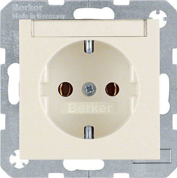Berker SCHUKO-Steckdose ws/gl m.Beschriftungsfeld 47508982 - 47508982 günstig online kaufen