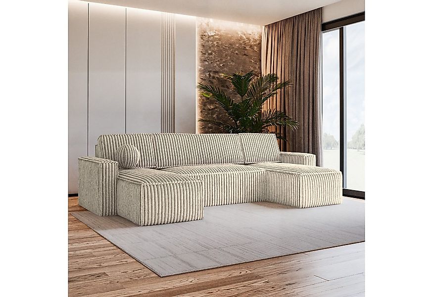 Masseno Ecksofa PESANO mit Schlaffunktion U-Form, Sofa mit Bettkasten günstig online kaufen