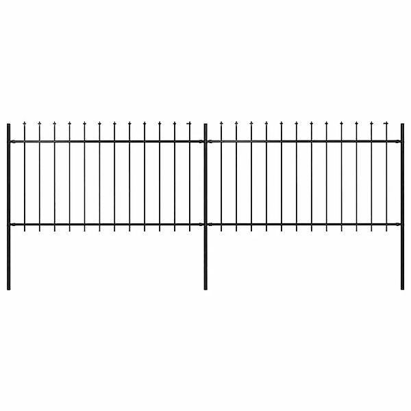 vidaXL Gartenzaun mit Speerspitze Stahl 359 x 100 cm Schwarz 277612 günstig online kaufen