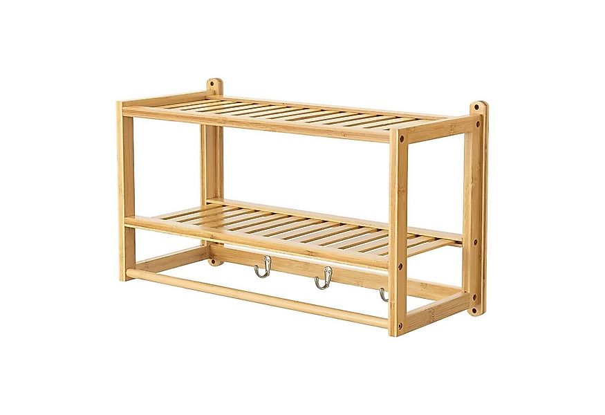 en.casa Wandregal, »Thyborøn« Bambus-Hängeregal mit Handtuchstange günstig online kaufen