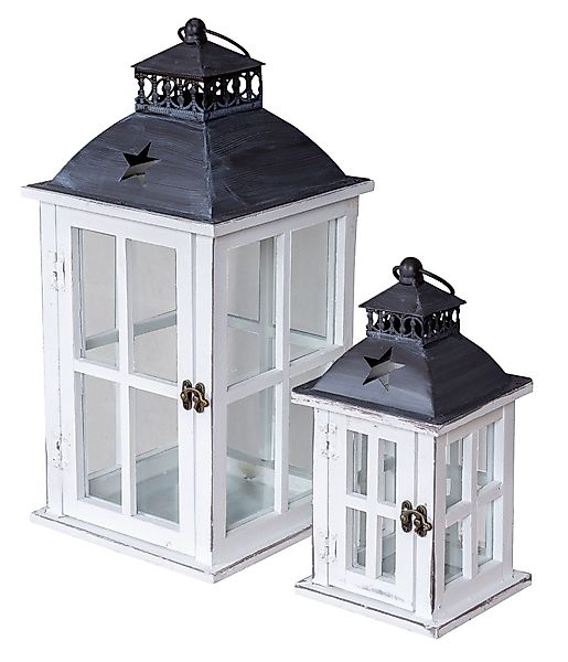 Levandeo® Kerzenlaterne, 2er Set Laternen Holz günstig online kaufen