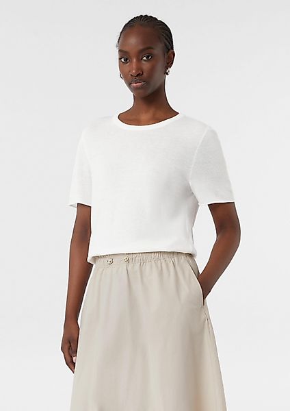 comma Kurzarmpullover Strickpullover Semi-transparenter Strickpullover aus günstig online kaufen