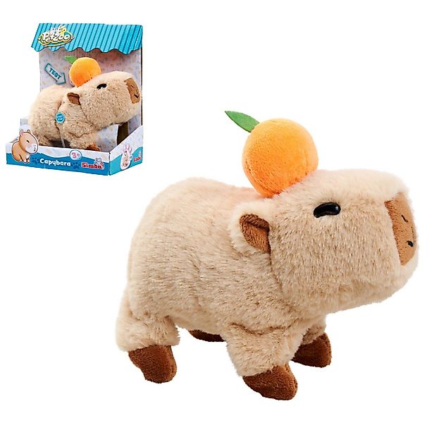 Plüschfigur Simba 105890215 - PetZoo Capybara mit Orange auf dem Kopf, Inte günstig online kaufen
