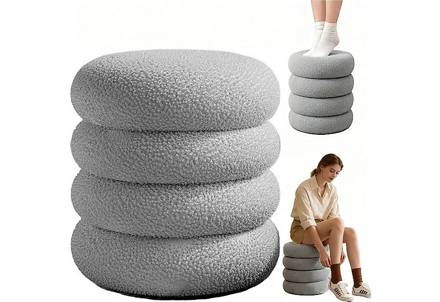 SURFOU Sitzhocker Fußhocker Strickhocker Stoff Hocker Rund Schminktisch Pol günstig online kaufen
