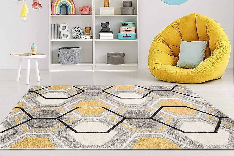 Mazovia Teppich LAZUR_Geometric, 80x150, Geometrisch, Modern, Kurzflor, Gem günstig online kaufen