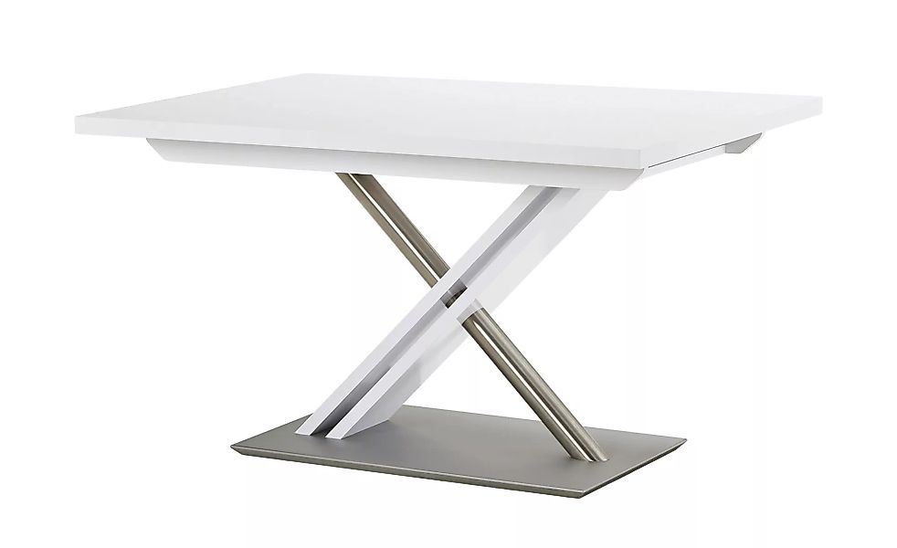 Säulentisch ausziehbar - weiß - 80 cm - 75 cm - Tische > Esstische - Möbel günstig online kaufen