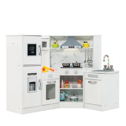 COSTWAY Spielküche Kinderküche, Holz mit Tafel, günstig online kaufen