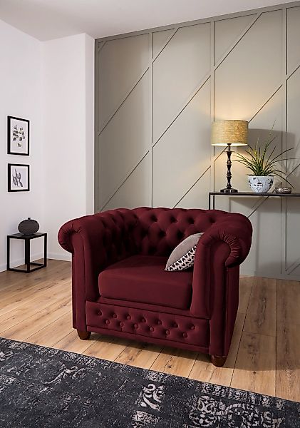 Home affaire Chesterfield-Sessel "New Castle Sessel", hochwertige Knopfheft günstig online kaufen