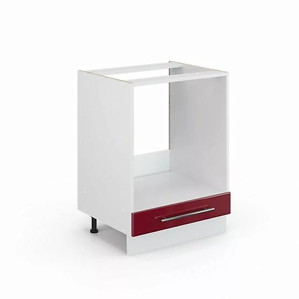 Livinity® Herdumbauschrank Fame-Line, Bordeaux Hochglanz/Weiß, 60 cm, AP Ma günstig online kaufen