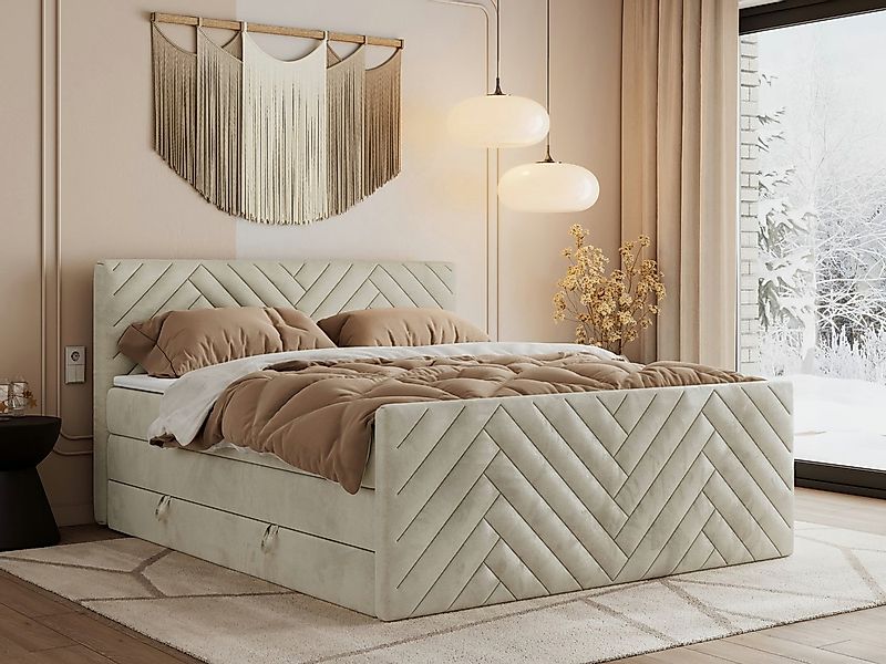 MKS MÖBEL Boxspringbett PARIS KING DUO (Packung, Set, Zwei Bettkästen, Topp günstig online kaufen