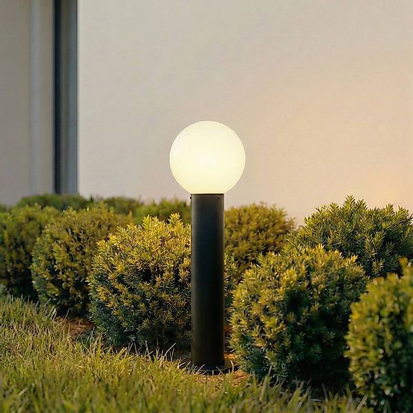 Lindby Sockelleuchte Dangan, weiß, Höhe 60 cm, Glas, Metall günstig online kaufen