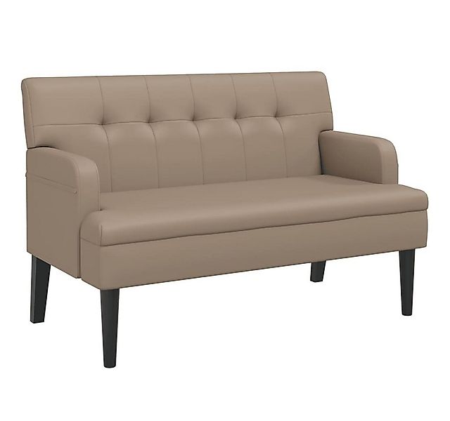 vidaXL Sitzbank Sitzbank mit Rückenlehne Cappuccino 112x65,5x75 cm Kunstled günstig online kaufen