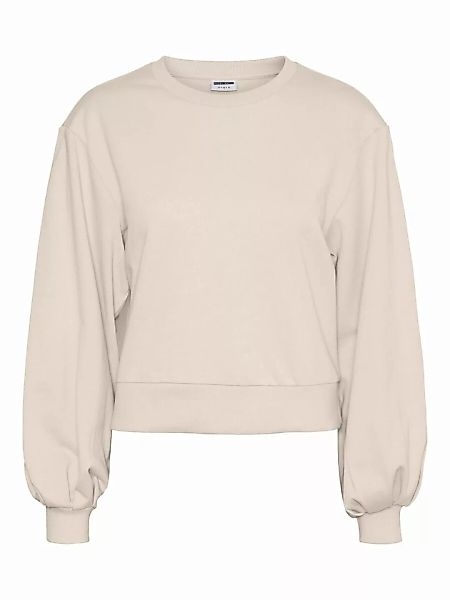 NOISY MAY Ballonärmel Sweatshirt Damen Beige günstig online kaufen