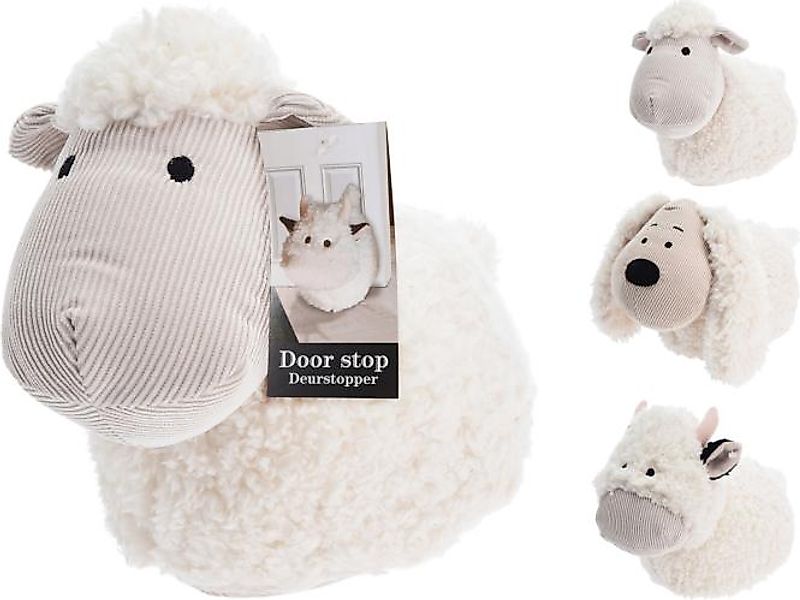 TÜRSTOPPER 1 Stück ca. 26 cm 3 Sorten unsortiert Plüsch Weiß, Braun günstig online kaufen
