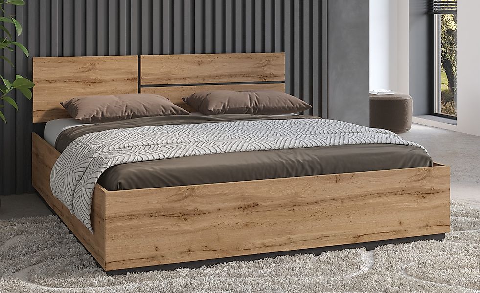 Home affaire Bettgestell "Cross, moderner Bettrahmen", Doppelbett in zwei G günstig online kaufen