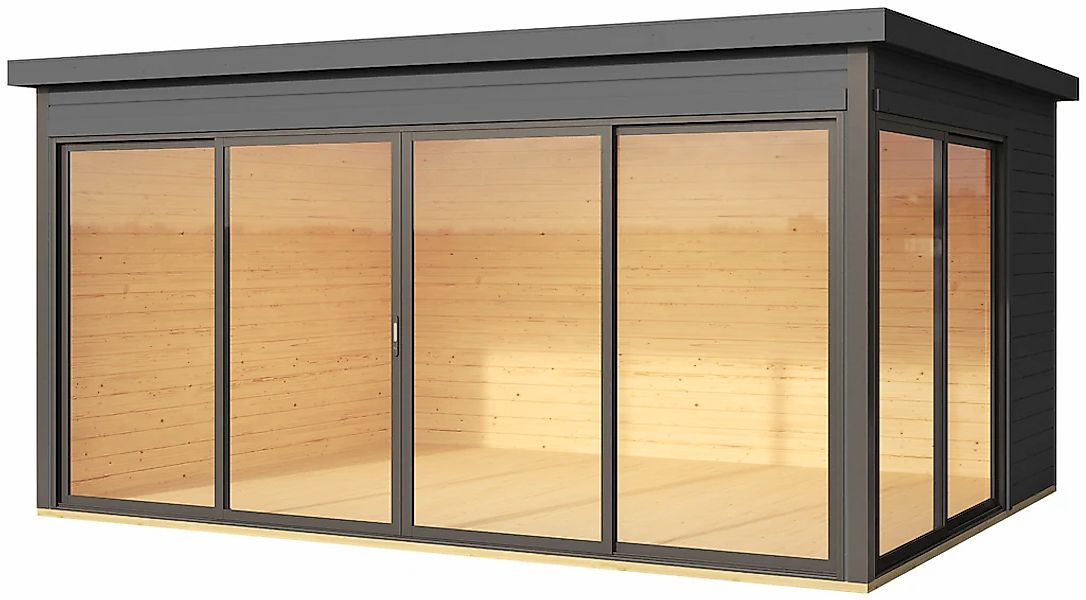 LASITA MAJA Gartenhaus "DOMEO 4 CARBONGRAU/ANTHRAZIT" Fundamentmass 4180 x günstig online kaufen