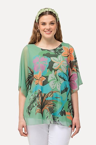 Ulla Popken Longbluse Bluse Blüten doppellagig günstig online kaufen