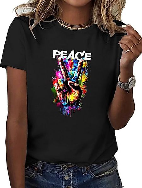 RMK T-Shirt Damen Shirt Top Sommer Basic Freiheit Frieden Peace aus 100% Ba günstig online kaufen