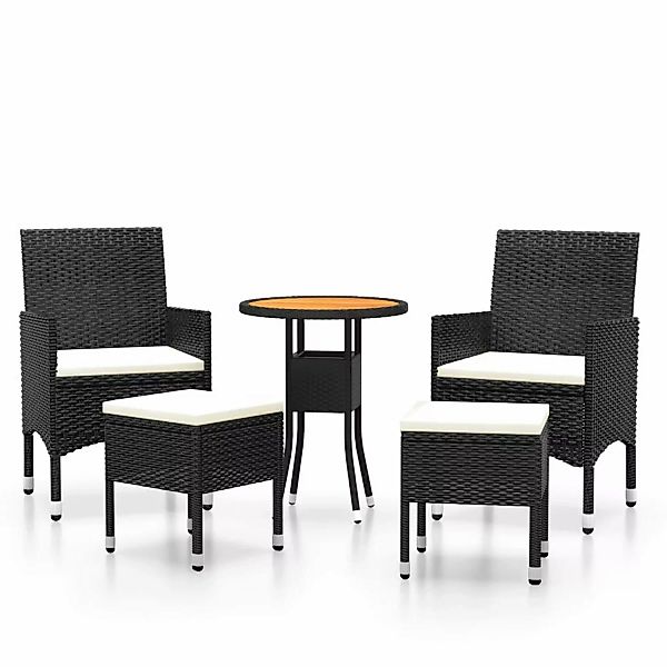 vidaXL 5-tlg Garten-Lounge-Set Poly Rattan Schwarz Modell 4 günstig online kaufen