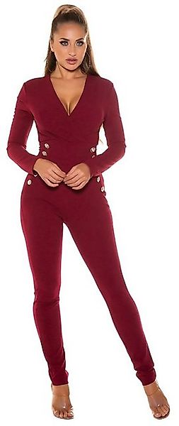 Koucla Jumpsuit eleganter Langarm-Overall mit V-Ausschnitt günstig online kaufen