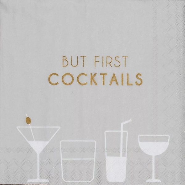 Cocktailserviette 12,5x12,5 cm - But first Cocktails günstig online kaufen