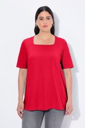 Ulla Popken T-Shirt T-Shirt A-Linie Carré-Ausschnitt günstig online kaufen