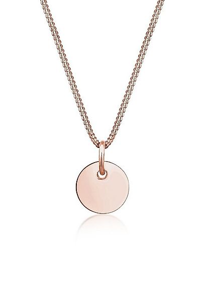 Elli Kette mit Anhänger Panzerkette mit Kreis Rund Plättchen 925 Silber günstig online kaufen