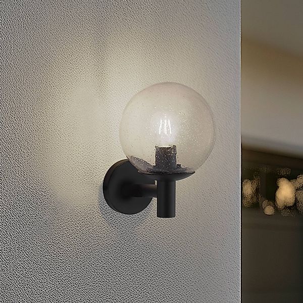 Lindby Außenwandleuchte Dangan, klar, Glas, Ø 20 cm günstig online kaufen