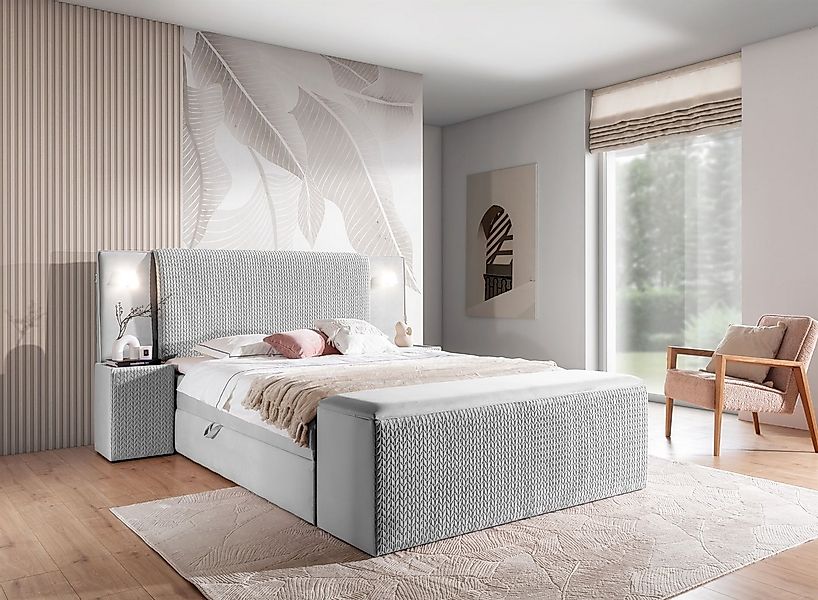 Fun Möbel Boxbett Bett MARTEN in Stoff Magic Velvet Set.3 (inkl. Bettkästen günstig online kaufen
