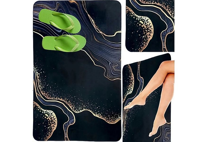 HURTNET Badematte Schnelltrocknende Badematte weich, saugfähig, rutschfest, günstig online kaufen