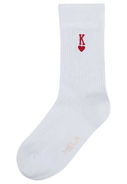 MELA Socken Gerippte Socken Stickerei 1er günstig online kaufen