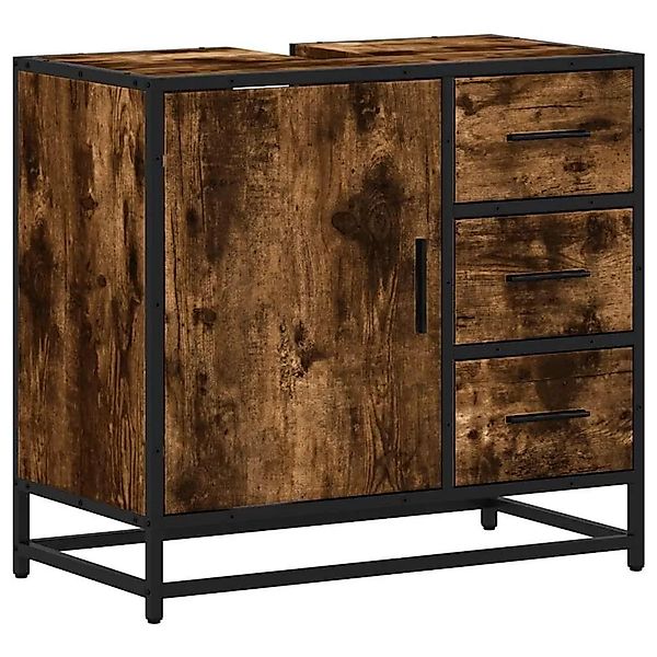 vidaXL Waschbeckenunterschrank Räuchereiche 65x33x60 cm Holzwerkstoff 84927 günstig online kaufen