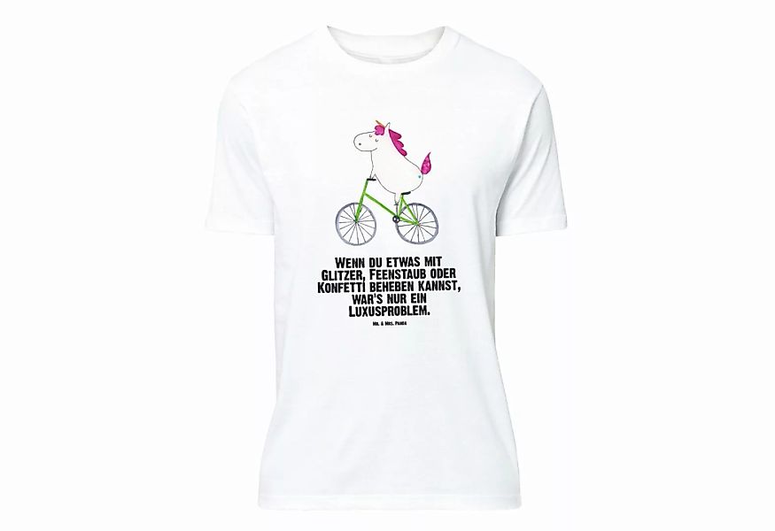 Mr. & Mrs. Panda T-Shirt Einhorn Radfahrer - Weiß - Geschenk, Pegasus, Sprü günstig online kaufen