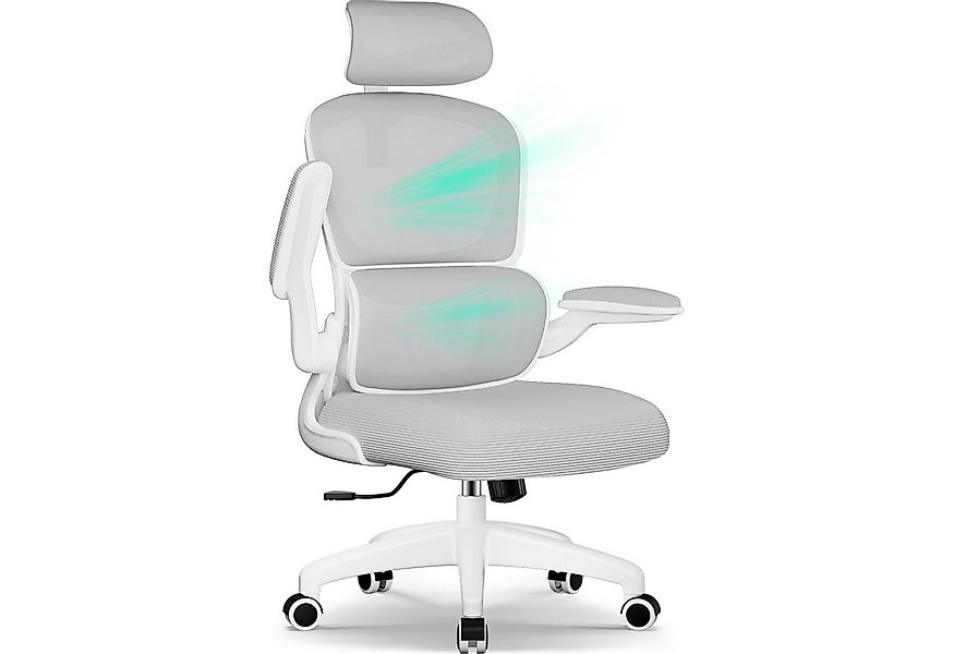 Fukstern Bürostuhl Ergonomischer Bürostuhl mit 90° klappbaren Armlehnen (Ve günstig online kaufen