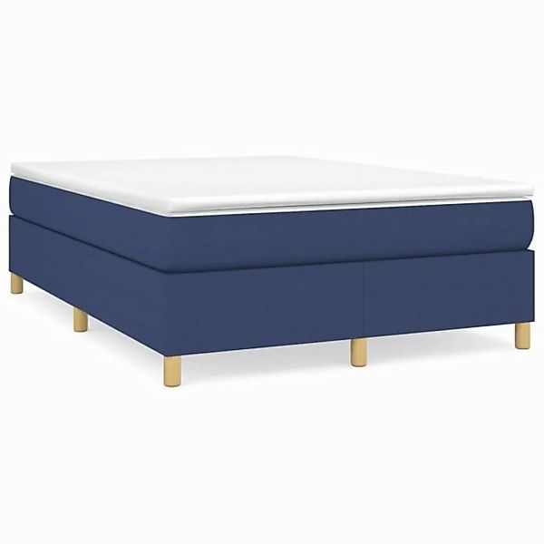 furnicato Bett Bettgestell ohne Matratze Blau 140x190 cm Stoff (1-tlg) günstig online kaufen