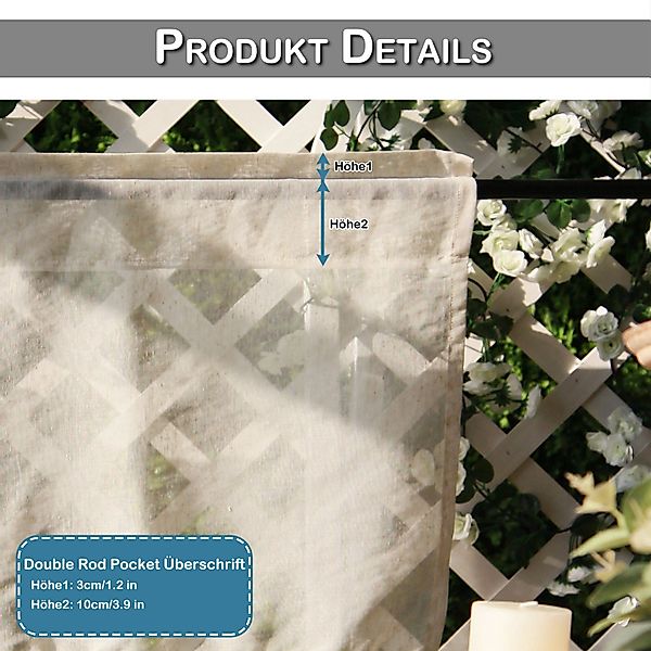 BTTO V&G Gardine Vintage-Quasten Fenstervorhänge Leinen günstig online kaufen