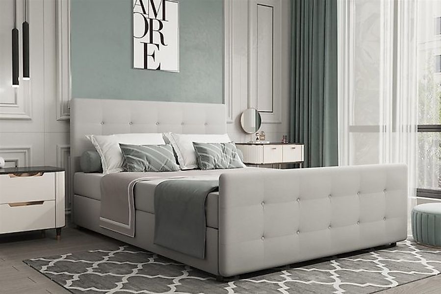 Fun Möbel Boxspringbett Schlafzimmerbett MARKOS in Stoff Soro (Liegefläche günstig online kaufen