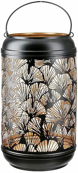 GILDE Windlicht "Windlicht Ginkgo, schwarz H.36 cm", (1 St.) günstig online kaufen