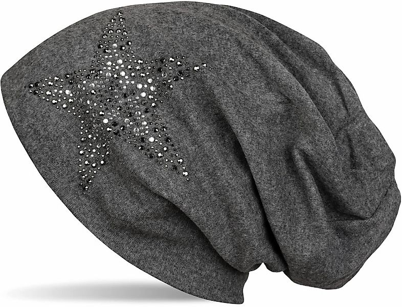 styleBREAKER Beanie "Beanie Mütze mit Strass Nieten Stern" 1 Stk. günstig online kaufen