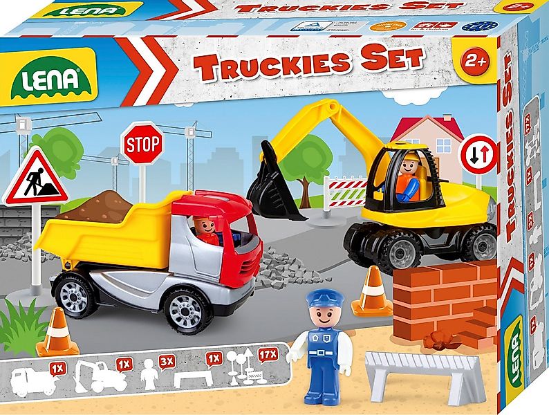 Lena® Spielzeug-Kipper Truckies Set Baustelle, inkluisve Spielzeug-Bagger u günstig online kaufen
