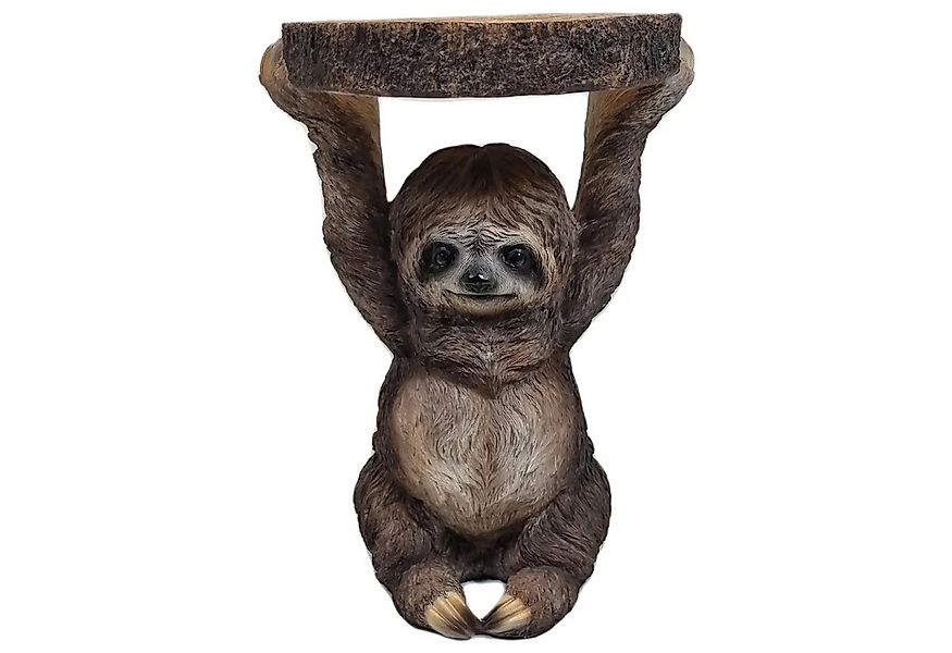 Fachhandel Plus Tierfigur Dekofigur Faultier sitzend mit Baumscheibe Beiste günstig online kaufen