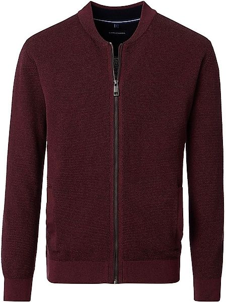 Casa Moda Strickjacke Zip Structure Bordeaux - Größe 4XL günstig online kaufen