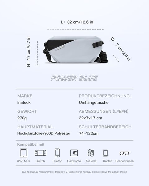 Inateck Gürteltasche 3,8 L Umhängetasche, Leichte günstig online kaufen